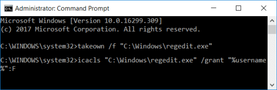 eliminar regedit.exe en la carpeta de Windows