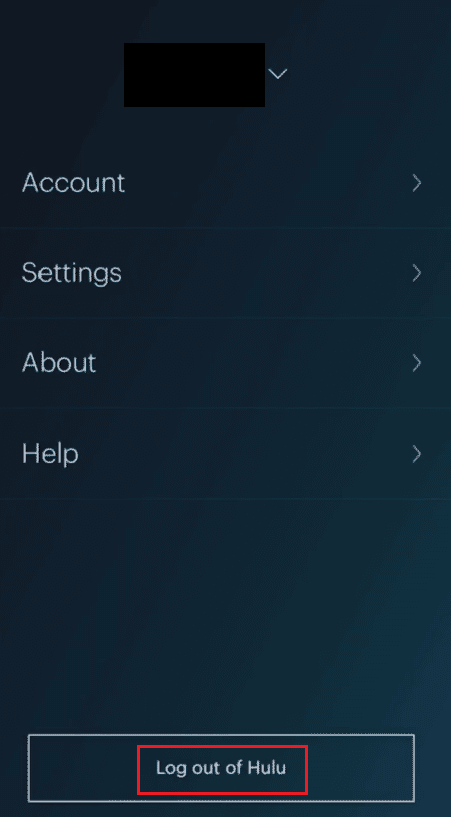 Deslízate hacia abajo y toca Salir de Hulu