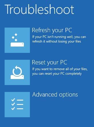 opciones avanzadas windows 8