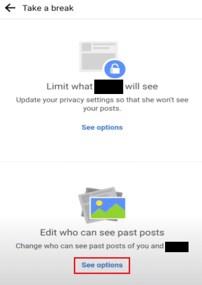 Ver Opciones en Editar quién puede ver publicaciones anteriores. Cómo tomar un descanso de alguien en Facebook