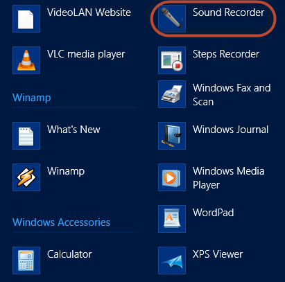 Rejestrator dźwięku, Windows 7, Windows 8