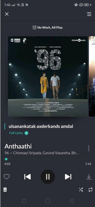 Vaya a la aplicación JioSaavn y comience a reproducir su canción preferida.