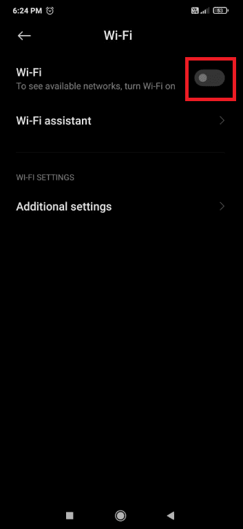 Apague el interruptor WiFi. Cómo arreglar Wi-Fi que no funciona en el teléfono