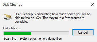 Liberador de espacio en disco, cleanmgr.exe, Windows
