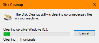 Liberador de espacio en disco, cleanmgr.exe, Windows