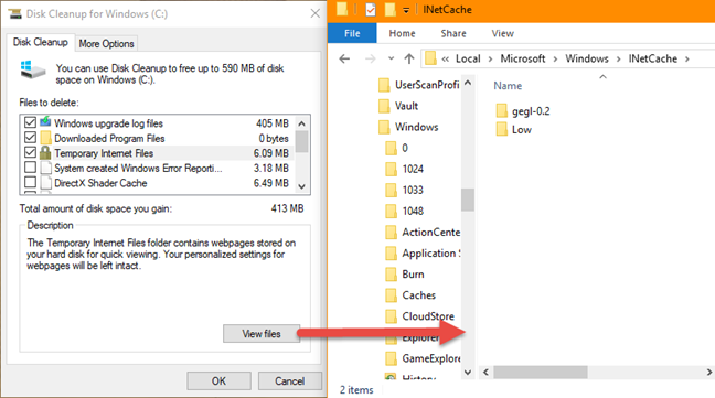 Liberador de espacio en disco, cleanmgr.exe, Windows