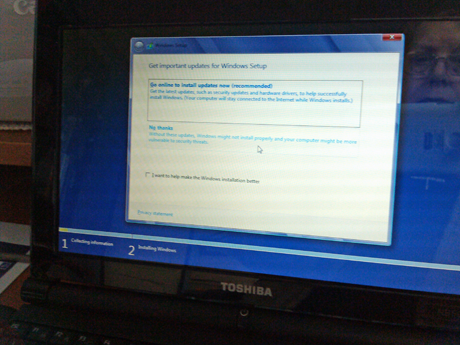 Instalación de Windows 8 en una netbook Toshiba