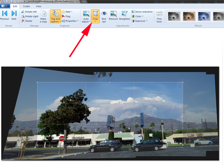 Galería de fotos de Windows, panoramas, imágenes