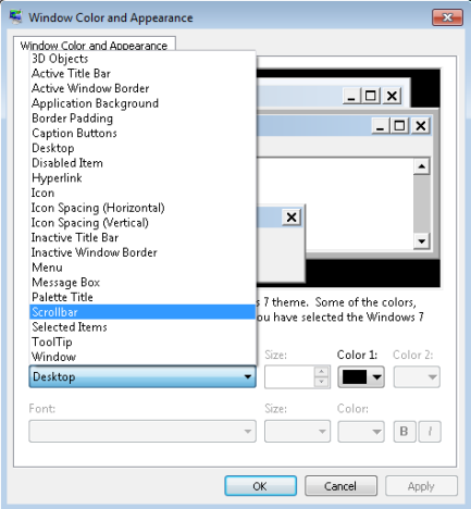 El color y la apariencia de la ventana.