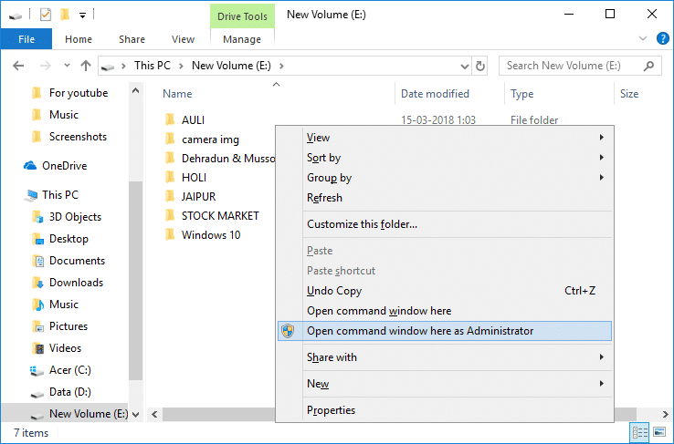 Agregue la ventana de comando Abrir como administrador en el menú contextual de Windows 10 aquí