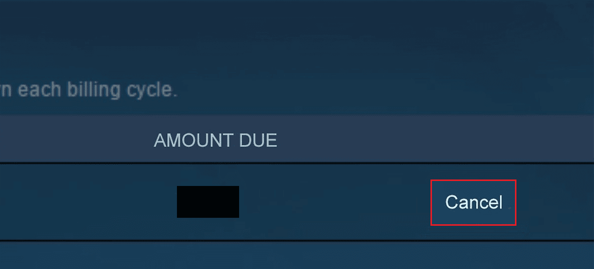 Haga clic en Cancelar para finalizar la suscripción.