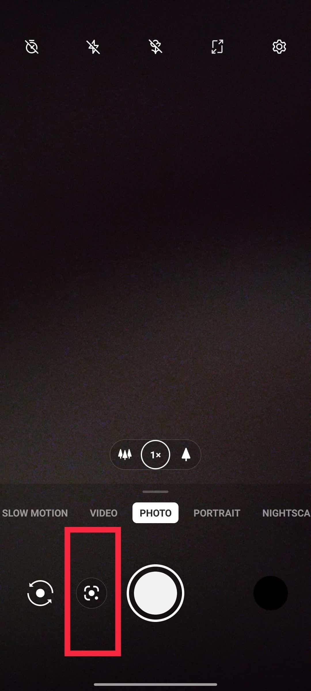 Toque la opción de lente en los modos de su cámara |  Cómo obtener el código QR de Carrier