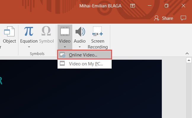 PowerPoint, incrustar, vídeo