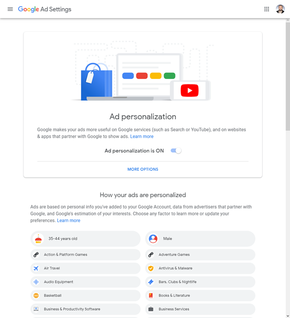 Configuración de anuncios de Google