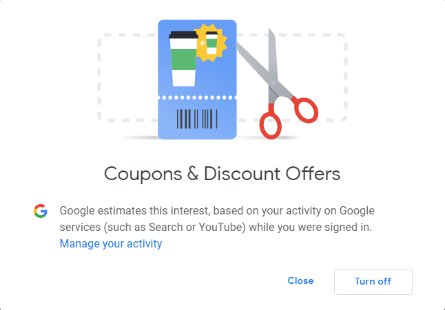 Desactiva los intereses de tu perfil de anuncios de Google