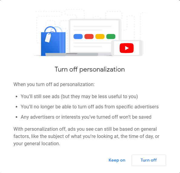 Qué sucede cuando desactivas la personalización de anuncios de Google