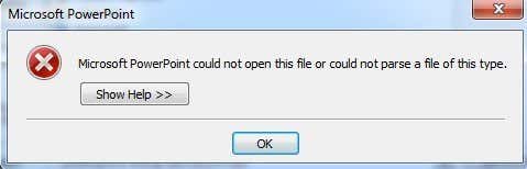 error en PowerPoint