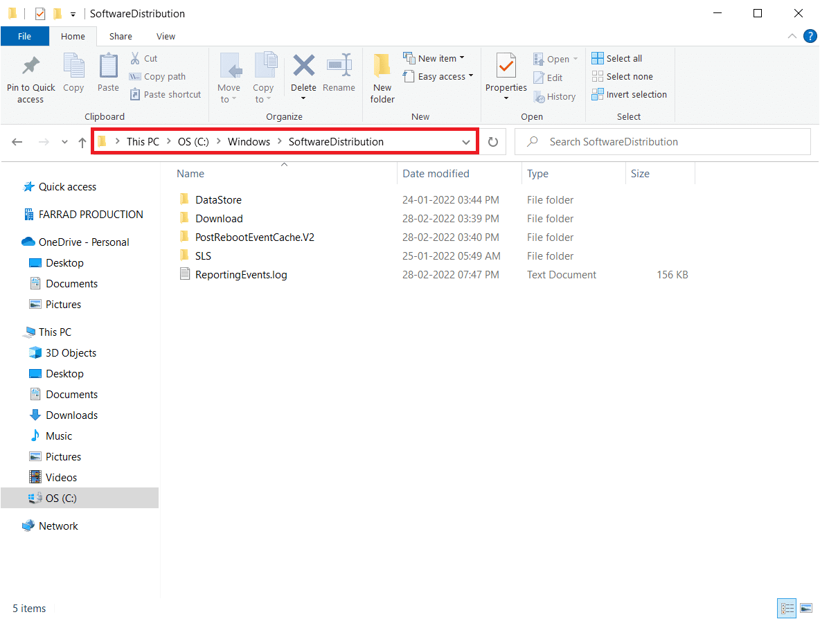 Navegue a la carpeta de distribución de software