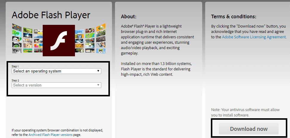 Elige el sistema operativo y el navegador