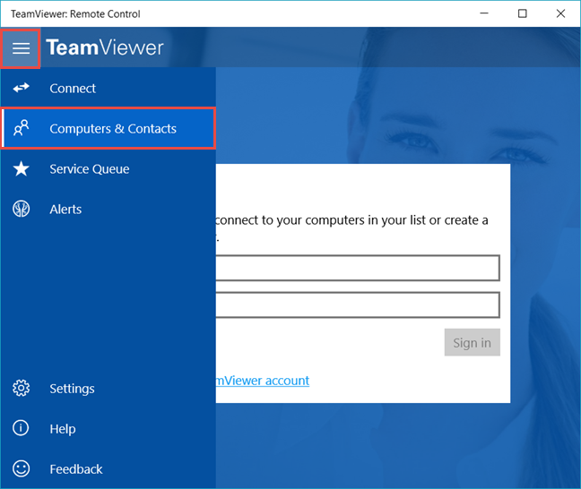 TeamViewer: control remoto, aplicación, Windows