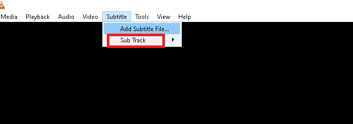Haga clic en la opción Sub Track del menú desplegable