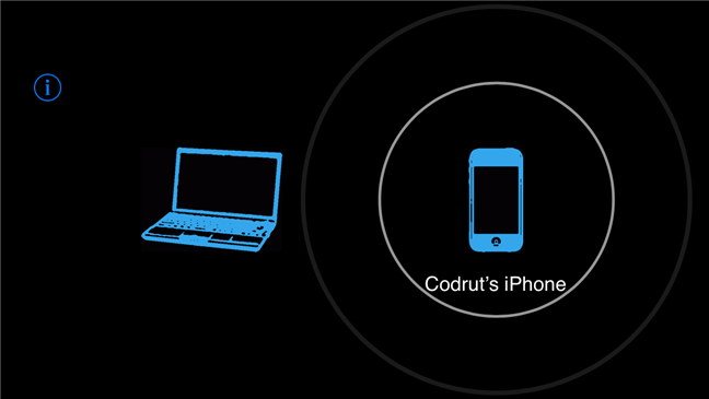 Un iPhone que busca la PC con Windows 10 para transmitir video