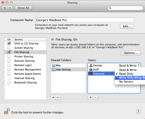 Cómo compartir carpetas de Mac OS X con computadoras Windows