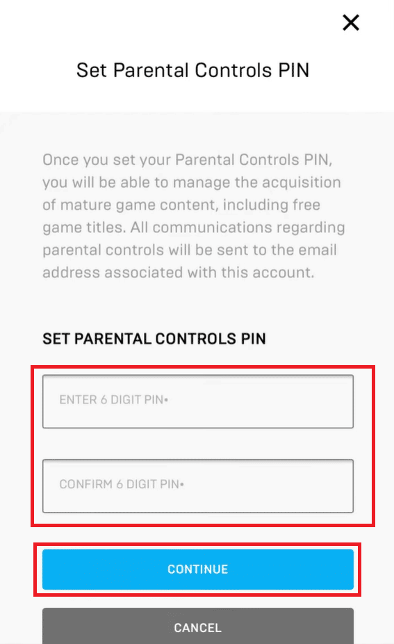 Ingrese y vuelva a ingresar el PIN de 6 dígitos y toque CONTINUAR | piratear los controles de los padres