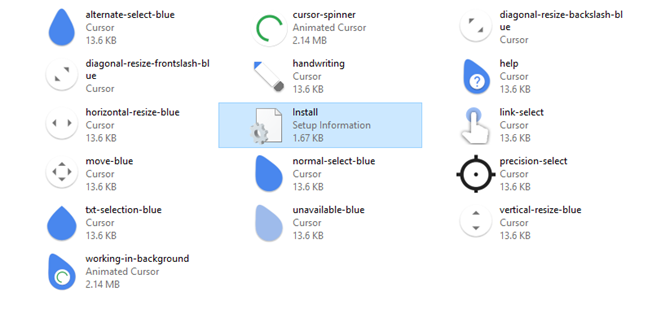 Cursores de material de Android (azul)