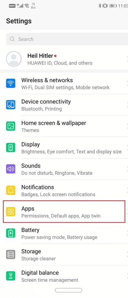 Seleccione Aplicaciones.  Solucionar el error de reproducción de música de Google en Android
