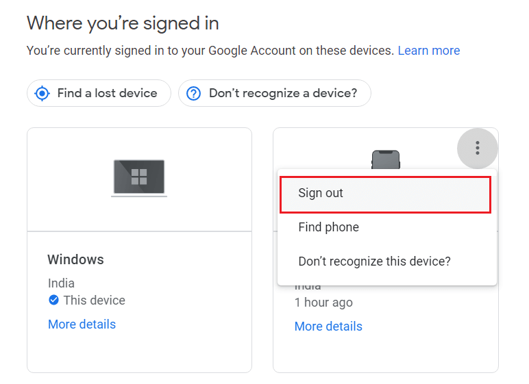 seleccione la opción Cerrar sesión.  Solucionar el error de reproducción de música de Google en Android