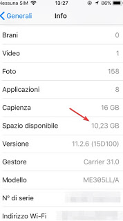 Memoria de iPhone disponible Memoria del iPhone