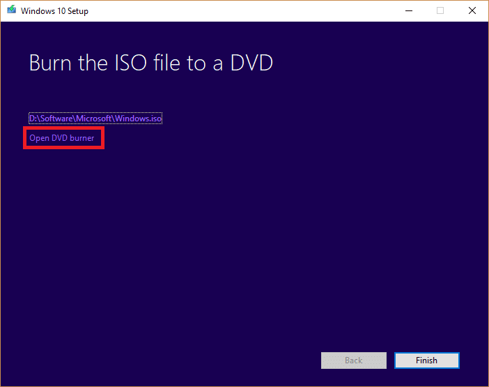 Haga clic en Abrir grabadora de DVD