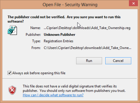 Tomar posesión, clic derecho, Windows 7, Windows 8, Explorer