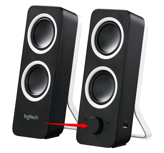 El botón de volumen de los altavoces multimedia de Logitech