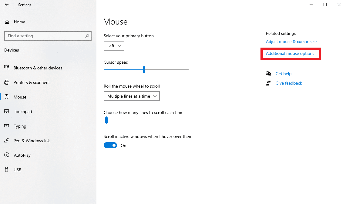 haga clic en Opciones adicionales del mouse.  Arreglar No se puede hacer clic con el botón izquierdo en el problema de League of Legends
