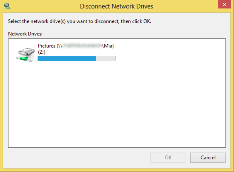Eliminar ubicaciones de red asignadas como unidades en Windows 8