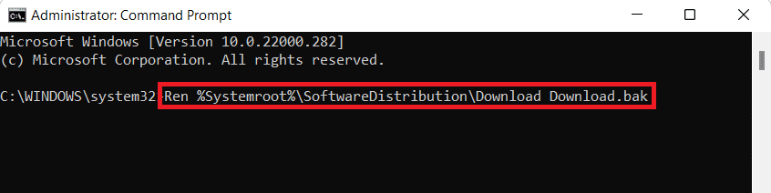 escriba el comando dado para cambiar el nombre en el símbolo del sistema