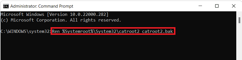 escriba el comando dado para cambiar el nombre en el símbolo del sistema