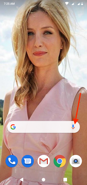 Toca el micrófono para activar el Asistente de Google