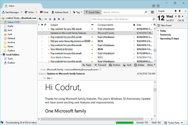 correo electrónico, cliente, Windows