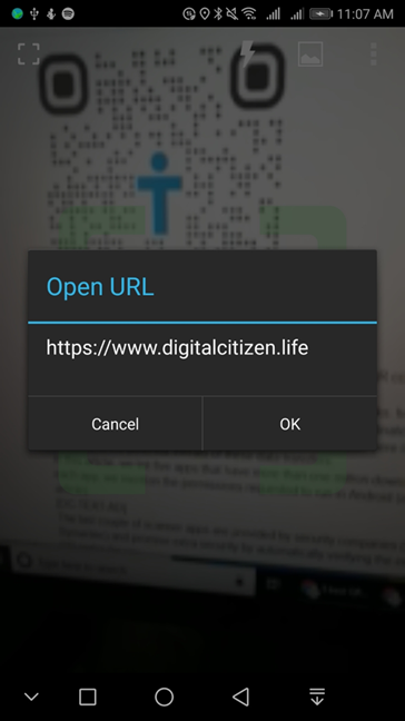 Lector de códigos QR desde Scan