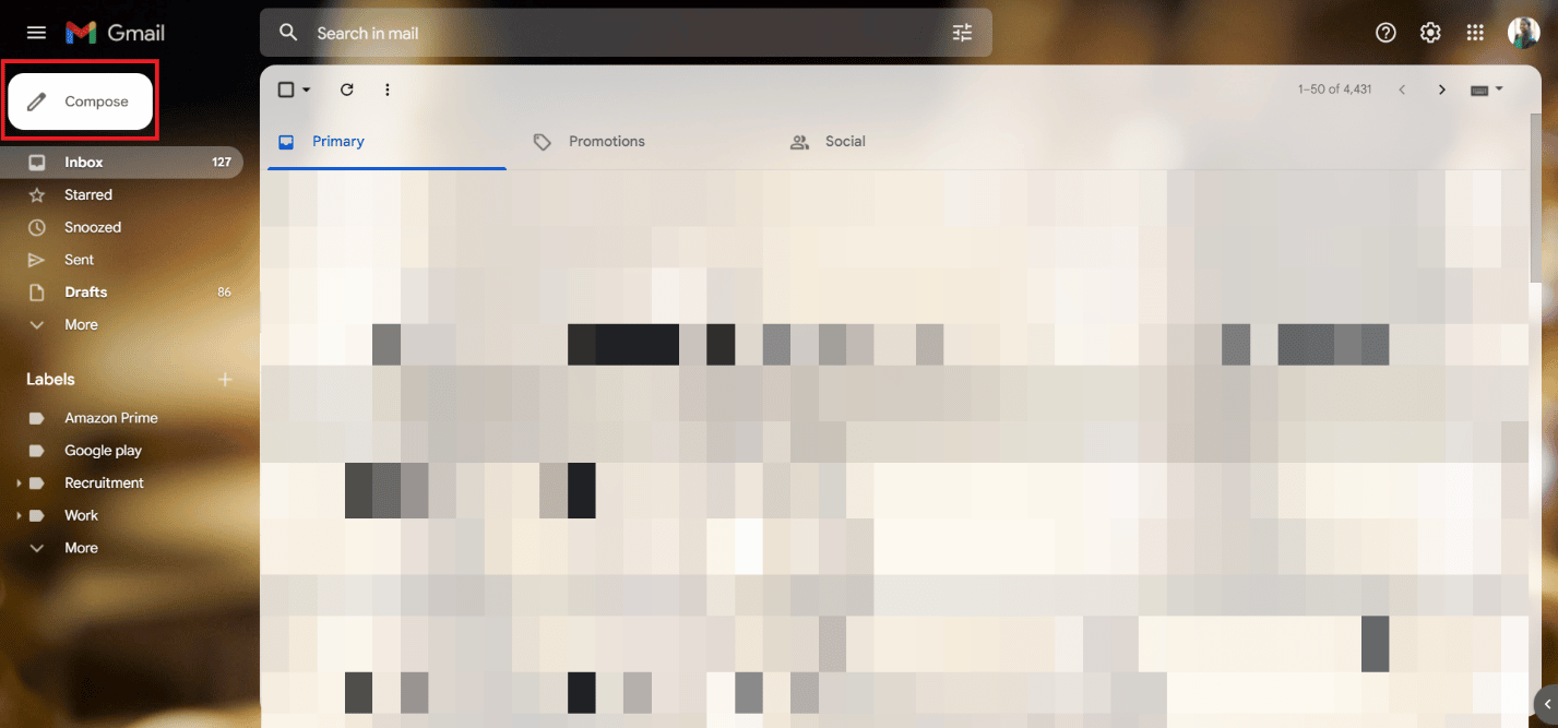 Visite el sitio web de Gmail y haga clic en Redactar para redactar un nuevo correo electrónico |  Cómo cancelar la tarjeta Green Dot