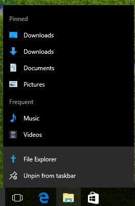 Explorador de archivos, Windows 10, inicio, carpeta, ubicación, configurar