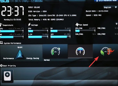 Pantalla ASUS Overclock UEFI