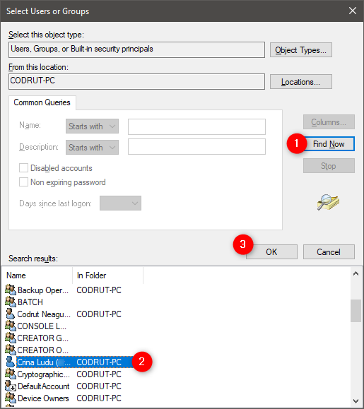 Encontrar todos los usuarios y grupos registrados en la PC