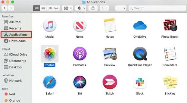 Aplicaciones en Finder