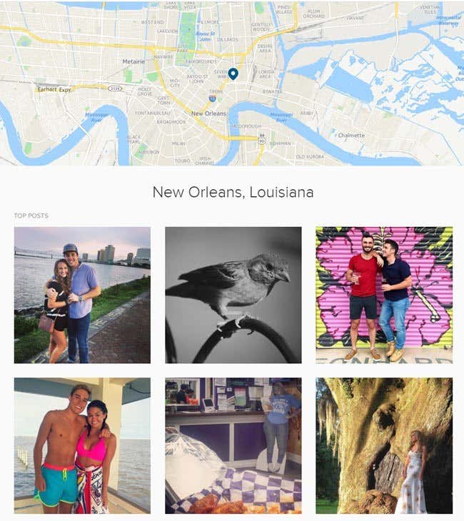 ubicación de búsqueda de instagram