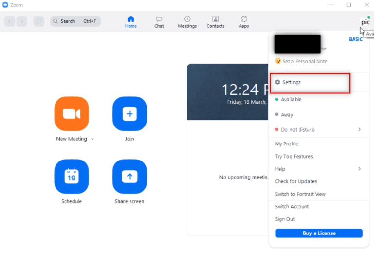 Seleccione Configuración