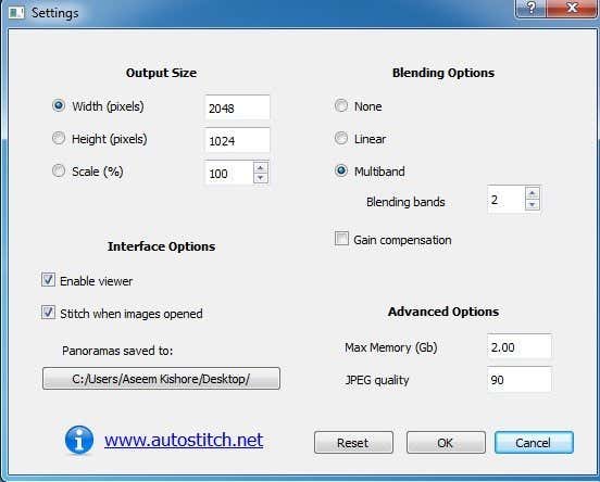 configuración de puntada automática